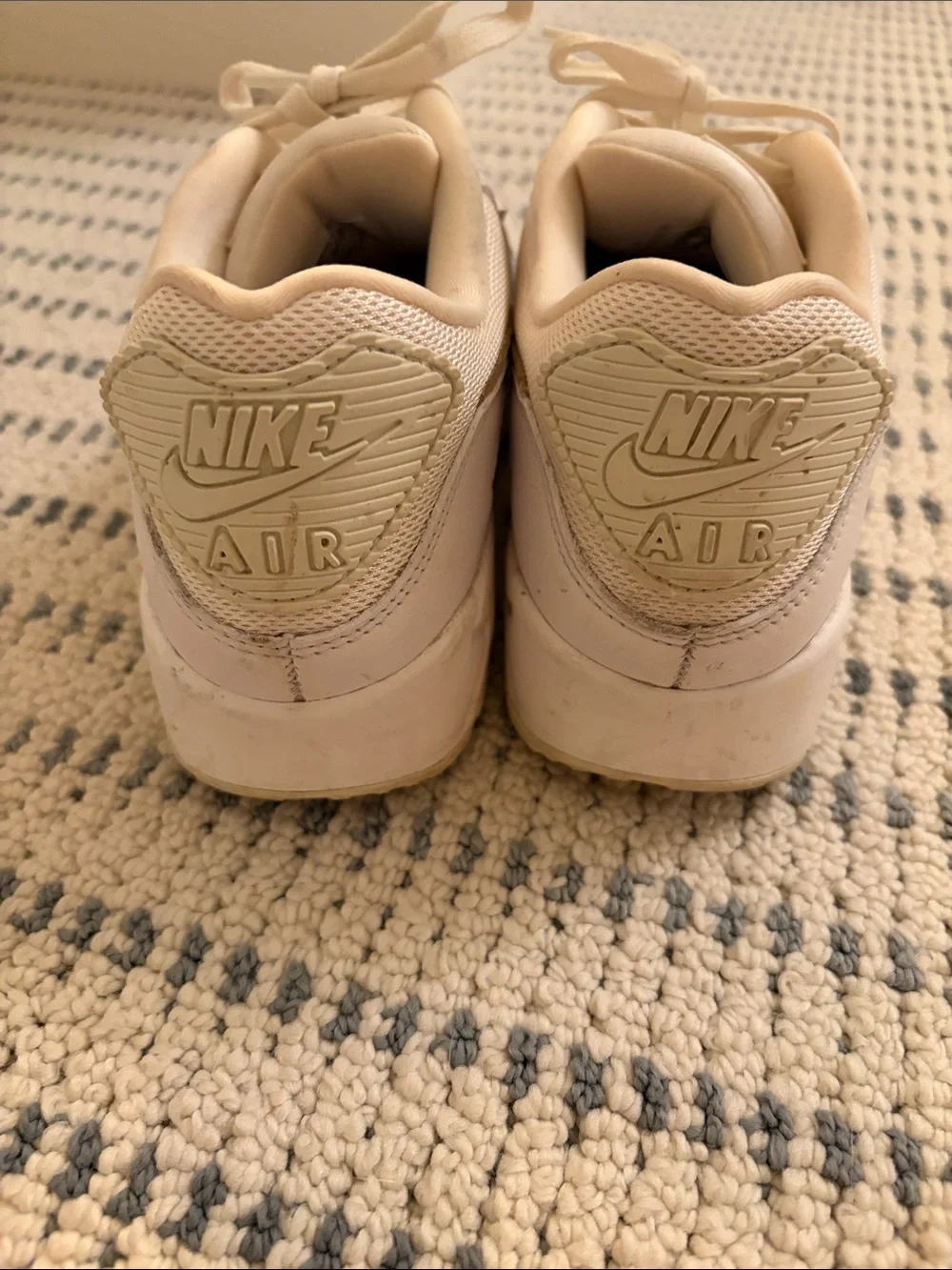 Nike Women’s Cream Sneakers with Gold Swoosh
